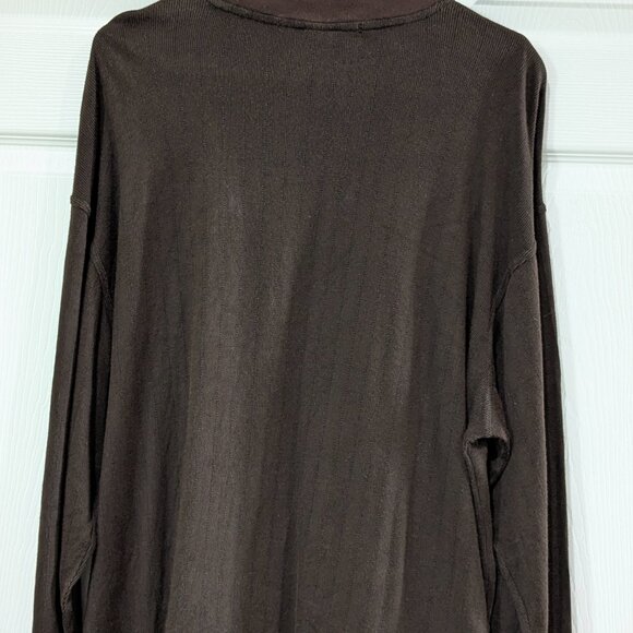 Perry Ellis Men's Lightweight Mock Turtleneck Sweater, XL, Brown, Cotton Rayon - Picture 6 of 11